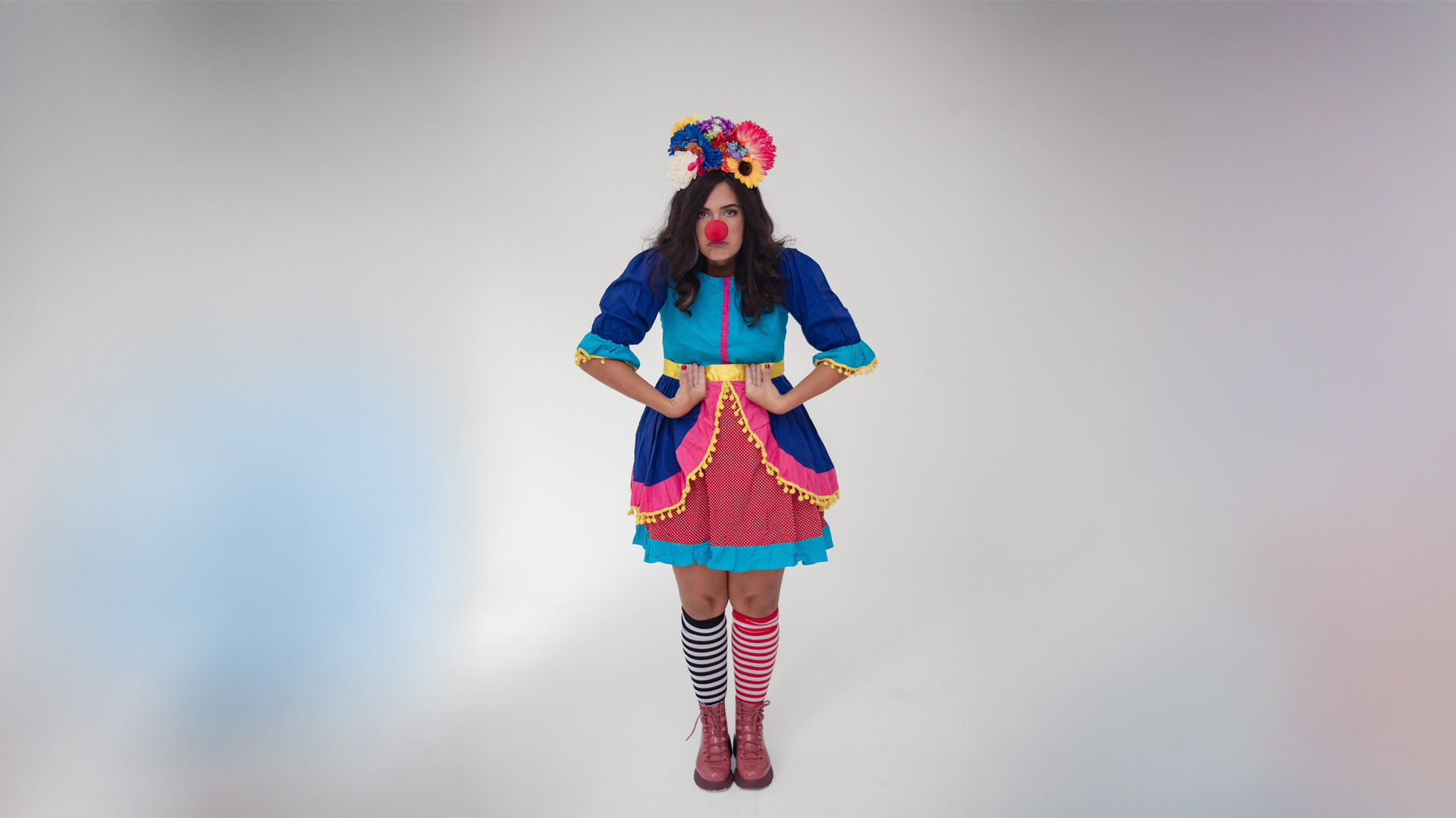 image of acrobats performing in an enchanting tent at an amusement park